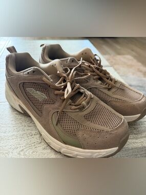 Avia Men's Lace-Up Sneakers in Taupe and Olive